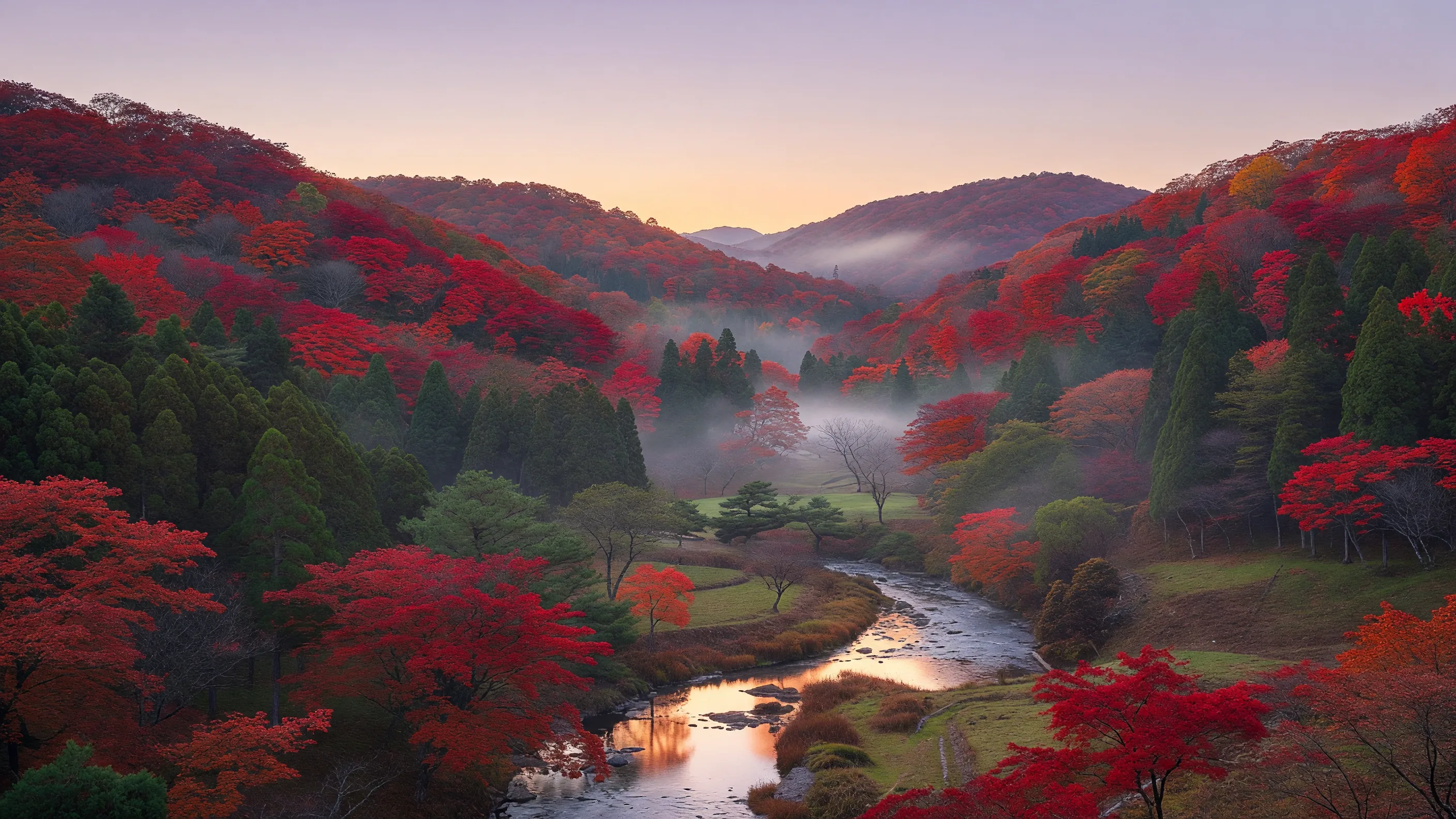 谷の夕暮れ